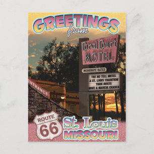Postal Rota 66 Rua de saudações Louis Missouri Cartão 