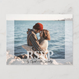 Postal RSVP de Casamento Moderno Adicionar seu Cartão com