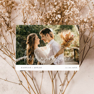 Postal RSVP do cartão de resposta de casamento Elegante