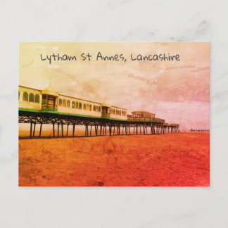 Postal Rua Annan Victorian Pier em Lancashire, cartão pos