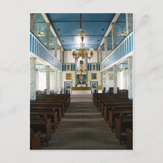 Postal Rua. Igreja de Paul Lutheran - Serbin, TX - Cartão (Frente)