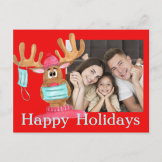 Postal Rudolph o Cartão com fotos da Reindeer Mascarada