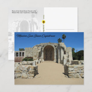 Postal Ruínas da Igreja da Pedra Excelente, CA - cartão p