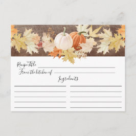 Postal Rustic Autumn Deixa Pumpkins Cartão de Receita Flo