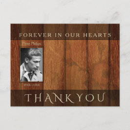 Postal Rustic Wooden Frame Sympathy Obrigado Cartão Posta