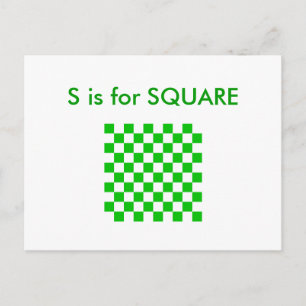 Postal "S" é para o Cartão Flashcard Alfabeto Quadrado