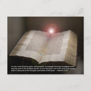 Postal Sagrada Bíblia Torá Palavra Viva de Deus cartão po