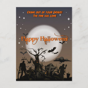 Postal Saia dos seus túmulos cartão de Halloween