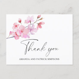 Postal Sakura - Cartão de Agradecimento de Casamento
