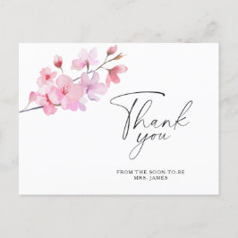 Postal Sakura - cartão de agradecimento para chá de noiva