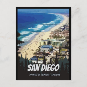 Postal San Diego 70 milhas de gloriosa costa Cartão posta