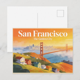 Postal San Francisco A Cidade Dourada Cartão de Viagem Vi