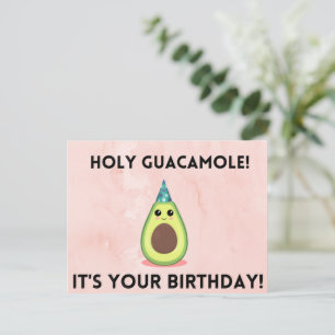 Postal Santo Guacamole, é seu aniversário! Cartão Engraça