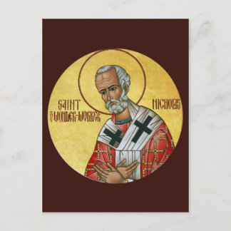 Postal Santo Nicholas, o Cartão de Oração do Trabalhador