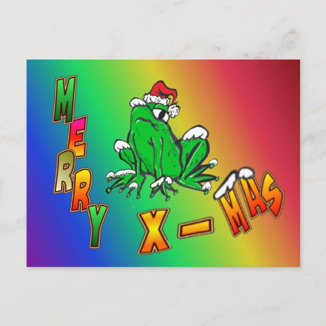 Postal Sapo de Natal Cartão de Natal Feliz (Frente)
