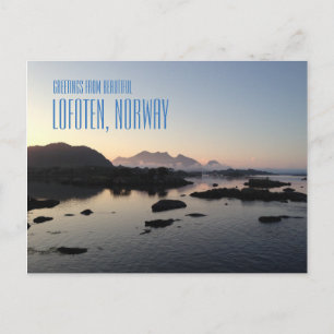 Postal Saudações das Ilhas Lofoten, cartão com fotos d