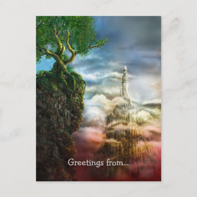 Postal Saudações de... Dis aliter visum est - Cartão post (Frente)