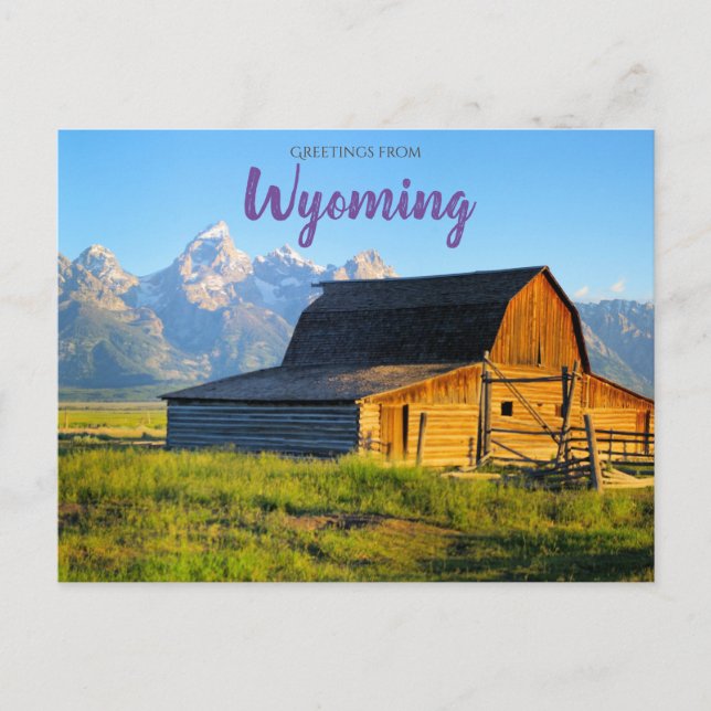 Postal Saudações de Tetons de Cartão de Posto Wyoming (Frente)