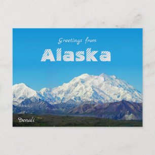 Postal Saudações do Alasca com Cartão de Posto Denali