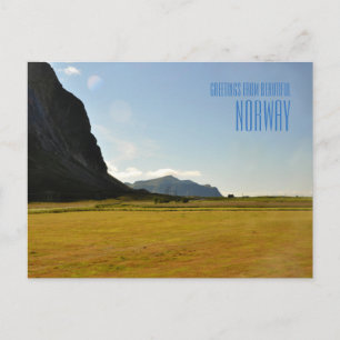 Postal Saudações do belo cartão com fotos da Noruega