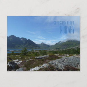 Postal Saudações do belo cartão com fotos da Noruega Lofo