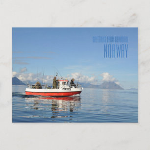 Postal Saudações do belo cartão com fotos Lofoten Norw
