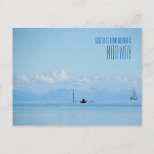 Postal Saudações do cartão com fotos do oceano da Noruega