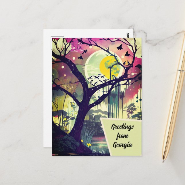 Postal Saudações do Cartão de Arte Zonas Úmidas da Geórgi (Frente/Verso In Situ)