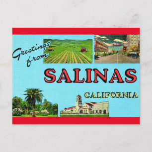 Postal Saudações do Cartão Viagem da Califórnia de Salina