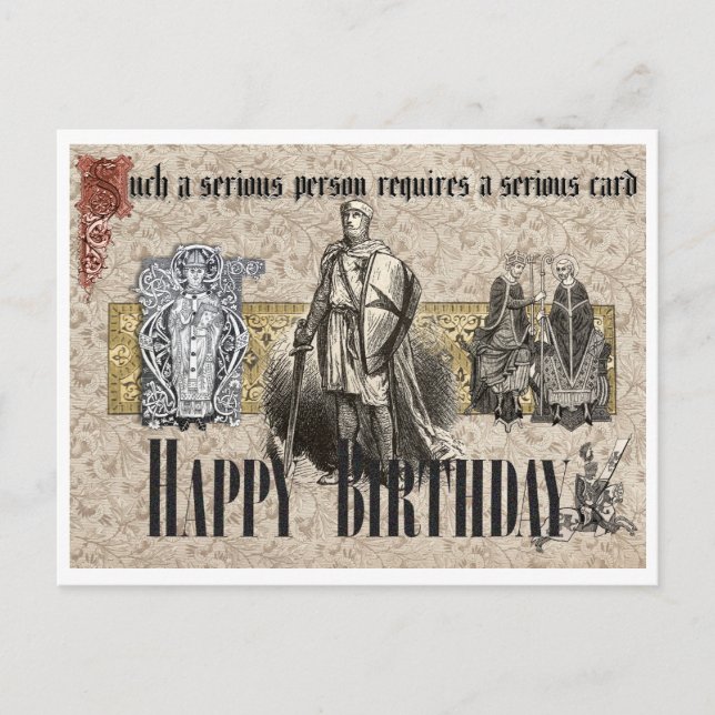 POSTAL SÉRIO! CARTÃO DE ANIVERSÁRIO COM MENSAGEM (Frente)