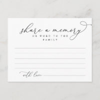 Serviço Funeral, Compartilhe uma memória, Cartão d