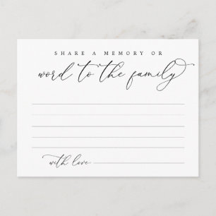 Postal Serviço Funeral, Compartilhe uma memória, Cartão d