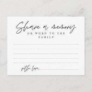 Postal Serviço Funeral, Compartilhe uma memória, Cartão d