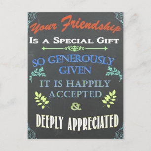 Postal Seu Cartão de Quadro de Amizade