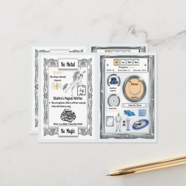 Postal Silubhra - Cartão de Jogo do Silver Horn Unicorn (Frente/Verso In Situ)