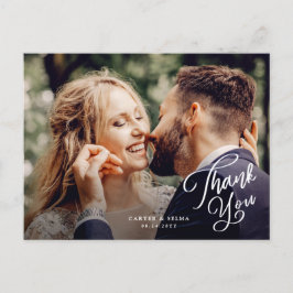 Postal Simples Cartão de Agradecimento de Casamento com F