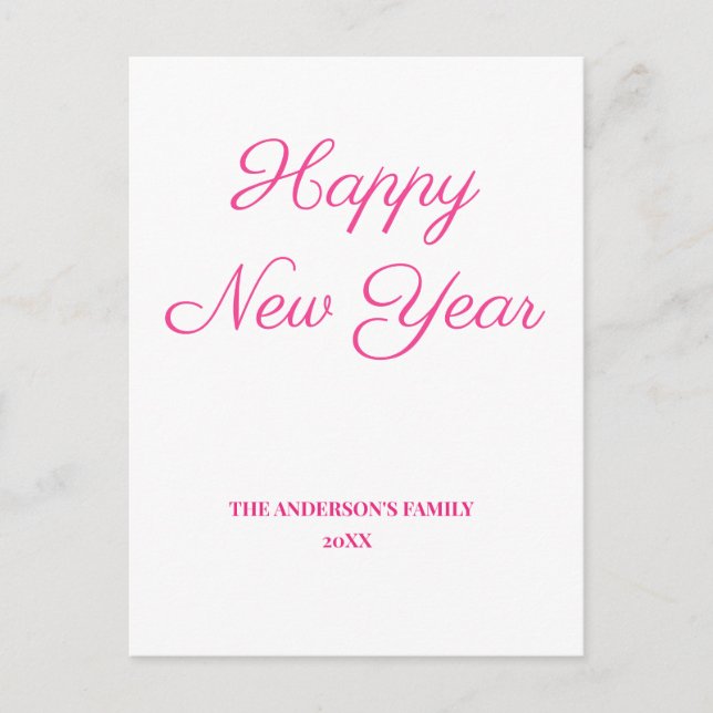 Postal simples e mínimo adicione seu cartão de ano novo (Frente)