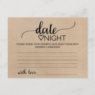 Postal Simples Faux Kraft Calliografia - Cartão Noite Ide