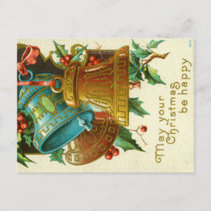 Postal Sinos de Natal, Cartão de Boas Festas Vintage Fest