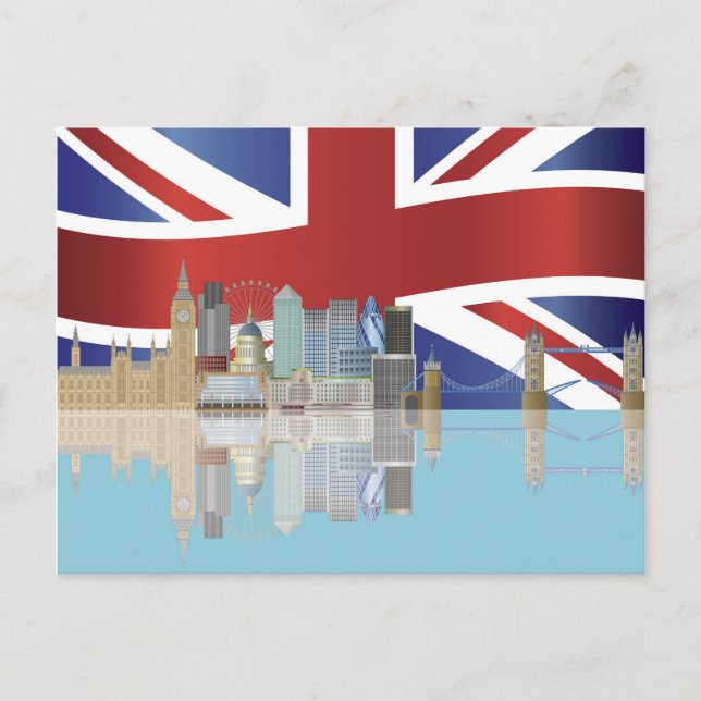 Postal Skyline BRITÂNICA de Londres com o cartão da (Frente)