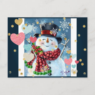 Postal Snowman Celebrando o Cartão de Natal