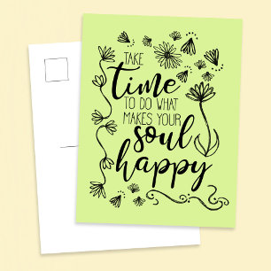 Postal 'Soul Happy' personalize a cor de fundo Cartão po