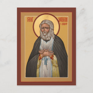 Postal St. Seraphim do cartão da oração de Sarov