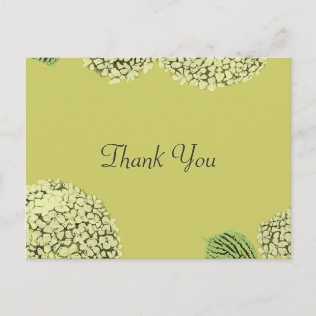 Postal Taupe Hydrangea Obrigado Cartão de Posto (Frente)