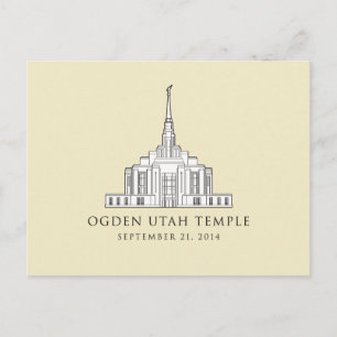 Postal Templo Ogden Utah. 21 de setembro de 2014. Cartão