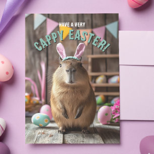 Postal Tenha um cartão Cappy Páscoa Capybara