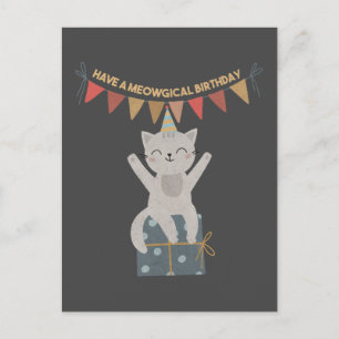 Postal Tenha um Cartão de Aniversário Meowgicamente Mágic