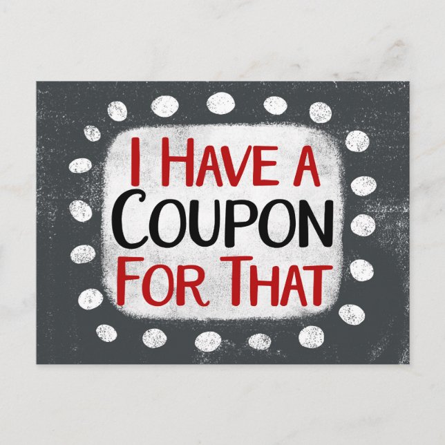 Postal Tenho Um Cupom Para Esse Cartão (Frente)