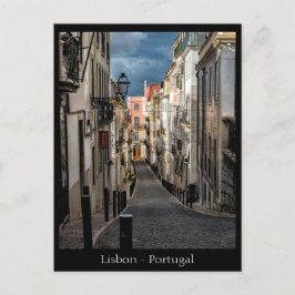 Postal Texto Personalizado Rua de Lisboa, Portugal Cartão