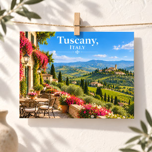 Postal Toscana Itália Vinhedo Ensolarado Campo Cartão Pos